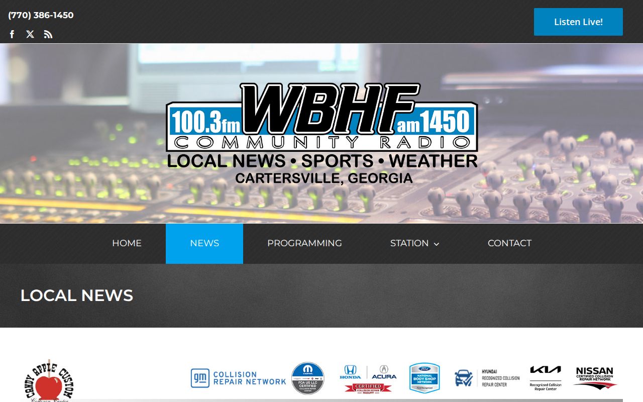 WBHF Bartow County crime news landing page
