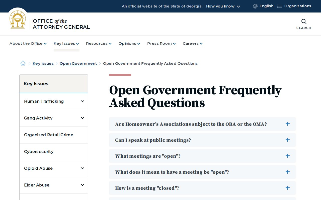 Bartow County Georgia open-government public-records FAQ