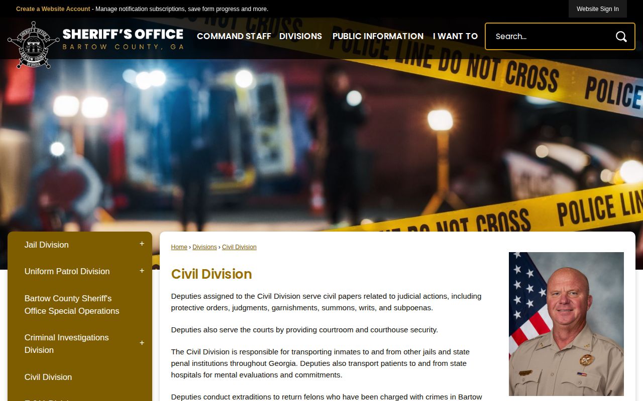 Bartow County sheriff civil and warrant records information